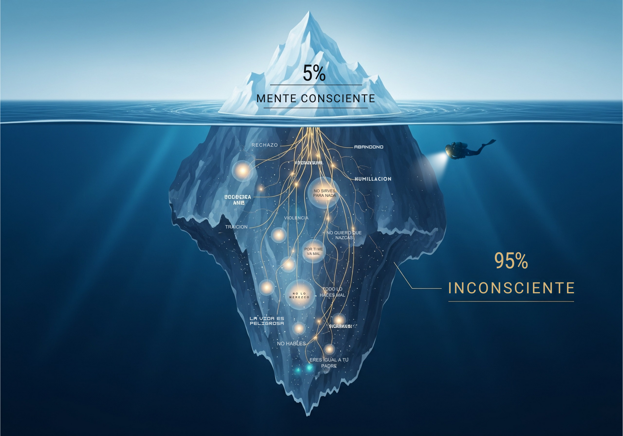 Analogía del Iceberg: Mente Consciente e Inconsciente